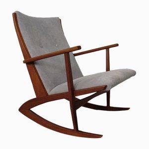 Rocking Chair en Teck par Holger Georg Jensen pour Tønder Møbelværk, Danemark, 1950s