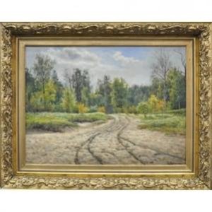 Gemälde, Waldweg Bublikov NE, 1871 -1942