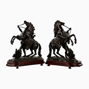Late 19th Century Bronzed Marley Riders, Set of 2