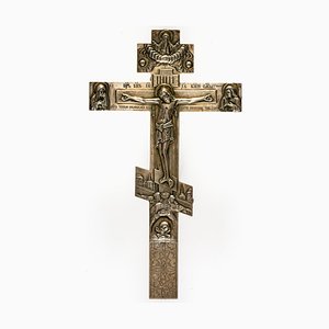 Cruz de altar antigua de F-Ka Dmitry Shelaputin, Moscú, 1888