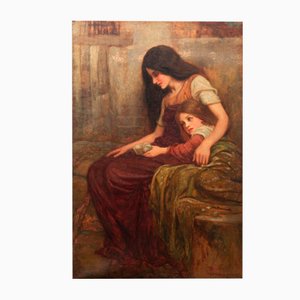 Dipinto a olio preraffaellita del XIX secolo di Arthur Augustus Dixon