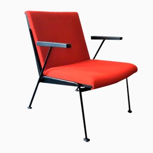 Sillón Oase rojo con reposabrazos de Wim Rietveld para Ahrend De Cirkel