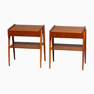 Teak Nachttische von Carlström & Co Mobelfabrik, Schweden, 1950er, 2er Set