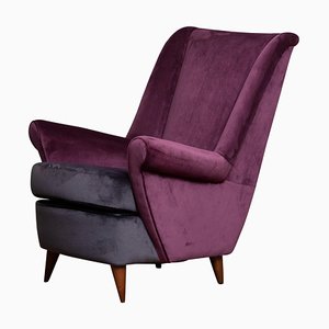 Lounge Chair in Magenta by Gio Ponti for ISA Bergamo, Italy, 1950s