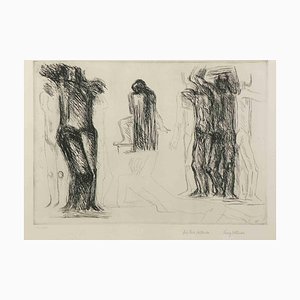 Fritz Wotruba, Homage to Michelangelo, 1975, Original Etching