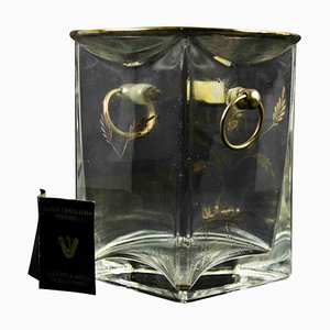 Vintage Glass and Brass Ice Container