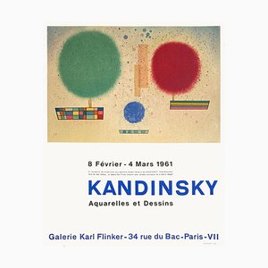 Expo 61 Galerie Karl Finkler Interférences Robert Delpire Plakat von Wassily Kandinsky