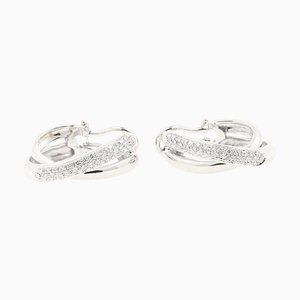 0.60 Carat Round Diamond Earrings on a 18 Kt White Gold Clip Earrings, Set of 2