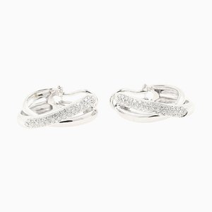 Orecchini con diamanti rotondi da 0,60 carati su orecchini a clip in oro bianco 18 Kt, set di 2