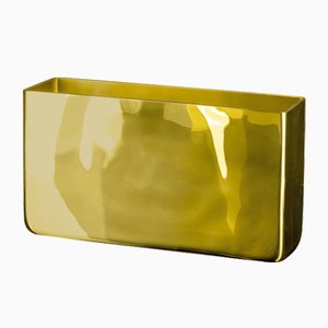 Rechteckige Wallet Vase aus Goldglas von Vgnewtrend