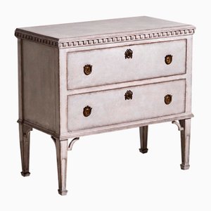 Gustavian Two-Drawers Chest with Carvings, 19th Century