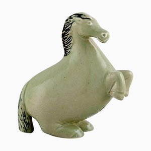 Pferd Figur aus Steingut von Stig Lindberg für Gustavsberg, 1950er