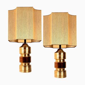 Bitossi Lamps from Bergboms with Custom Made Shades by Rene Houben, Set of 2