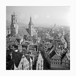 Vue du Beffroi de l'Hôtel de Ville à la Vieille Ville, Stuttgart, Allemagne, 1935