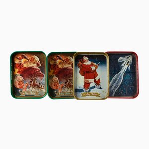 Advertising Metal Trays, Italy, 1960s, Set of 4