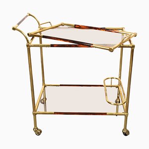 Mid-Century Brass and Acrylic Glass Trolley, Italy, 1970s