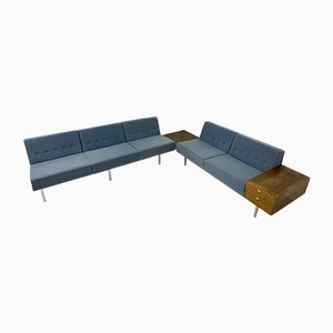 Modular Sofa System with Drawer Chest & Table in Rio Rosewood by George Nelson for Herman Miller, 1955, Set of 7