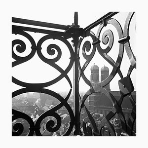 View to Munich Frauenkirche Church with Railing, Germany, 1938