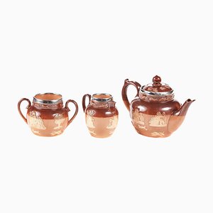 Viktorianisches Miniatur Doulton Dreiteiliges Teeservice
