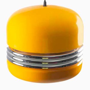 Lámpara colgante amarilla de Kazuo Motozawa para Staff, años 70
