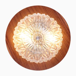Vintage Teak and Glass Ceiling Lamp from Temde, 1960s