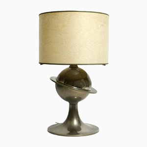 Large Space Age Italian Metal Table Lamp with Fiberglass Shade, 1960s