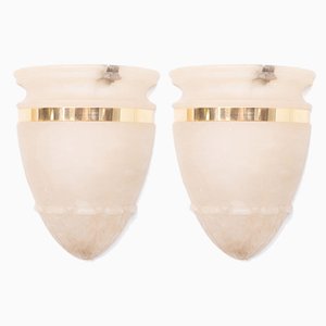 Alabaster Classic Greek Wall Lamps, Spain, 1970s, Set of 2
