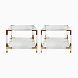 Mid-Century Italian Acrylic Glass Side Tables, Set of 2