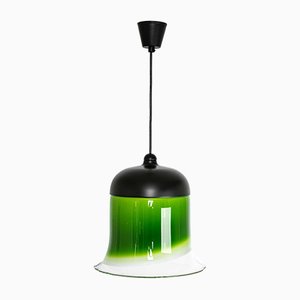 Green Opal Glass Pendant Light from Peill & Putzler, Germany, 1970s