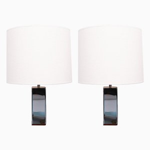 Chrome Square Table Lamps by Goffredo Reggiani, Italy, 1960s, Set of 2