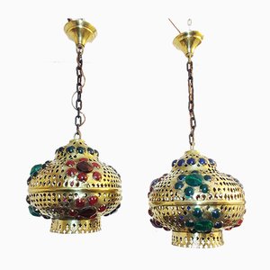 Moroccan Ceiling Lamps, 1970s, Set of 2