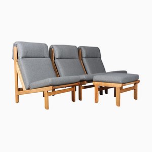 Danish Rag Lounge Chair in Pine and Fabric by Bernt Petersen