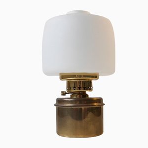 Oil Table Lamp in Brass and Opaline Glass by Hans Agne Jakobsson for Hans-Agne Jakobsson AB Markaryd, 1960s