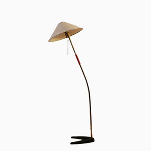 Brass and Cast Iron Floor Lamp by J.T. Kalmar for Kalmar, 1950s