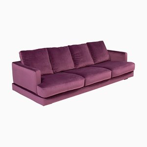 Eclipse 4 Seater Deep Purple Velvet Sofa by Roche Bobois