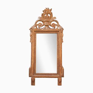 Regency Style Gold Foil Hand Carved Wooden Rectangular Mirror, 1970s