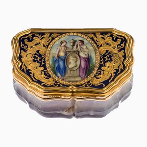 Snuff Box of Solid Amethyst with Gold, 19th Century