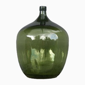 Antique German Demijohn in Green Forest Glass