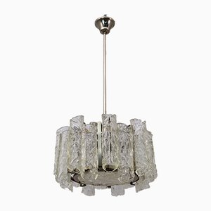 Lámpara de araña posmoderna de cristal de Murano de Carlo Nason para Mazzega, Italy, años 70