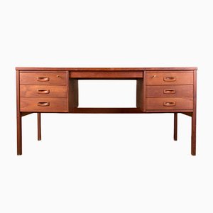 Danish Teak Double Sided Desk with 6 Drawers, 1960s