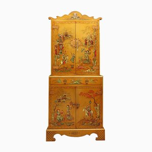 Antiker chinesischer gold lackierter Art Deco Schrank