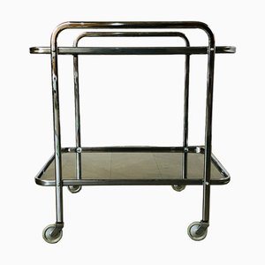 Vintage Chrome & Smoked Glass Trolley, 1970s