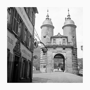 Steingasse, Brueckentor, Old Bridge, Heidelberg Germany 1938, Printed 2021