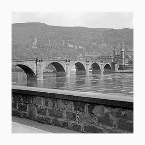 Old Bridge, River Neckar and Heidelberg Castle, Germany 1938, Printed 2021