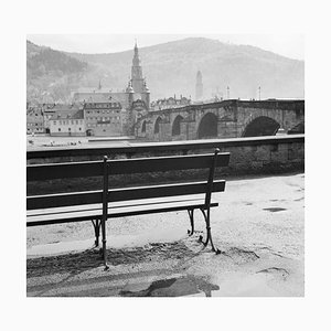 River Neckar, Old Bridge, Church, Heidelberg Germany 1936, Printed 2021