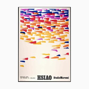 Hsiao Chin Exhibition Poster, Vintage Offset Print, 1984