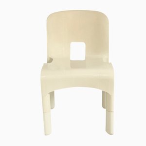 Modell 860/861 Universale Stuhl aus weißem Polycarbonat von Joe Colombo für Kartell, 1960er