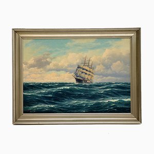 Nautical Oil Painting, 1950s