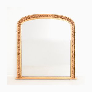 Antique Gilded Overmantle Mirror, 1840s