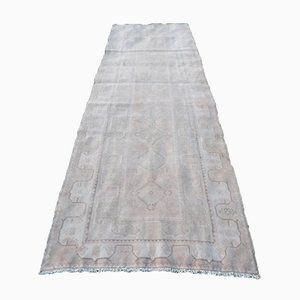 Vintage Turkish Distressed Oushak Runner Rug